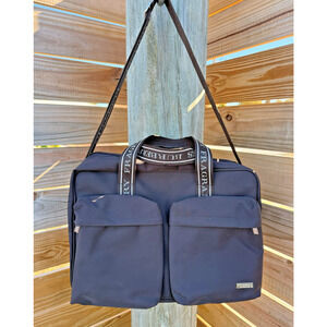 Burberry Fragrances Brown Nylon Travel Bag W/Canvas Burberry Name Strap